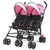 Foldable Twin Baby Double Stroller Ultralight Umbrella Kids Stroller-Pink - Color: Pink - Minihomy