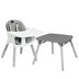 4-in-1 Baby Convertible Toddler Table Chair Set with PU Cushion-Gray - Color: Gray - Minihomy