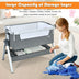 Baby Bassinet Bedside Sleeper with Storage Basket and Wheel for Newborn-Gray - Color: Gray - Minihomy