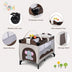 Baby Crib Playpen Playard Pack Travel Infant Bassinet Bed Foldable 4 color-COFFEE - Color: Dark Brown - Minihomy