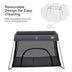 Lightweight Foldable Baby Playpen w/ Carry Bag-Dark Gray - Color: Dark Gray - Minihomy