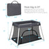 Lightweight Foldable Baby Playpen w/ Carry Bag-Dark Gray - Color: Dark Gray - Minihomy