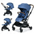 2-in-1 Convertible Aluminum Baby Stroller with Adjustable Canopy-Blue - Color: Blue - Minihomy