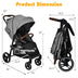 5-Point Harness Lightweight Infant Stroller with Foot Cover and Adjustable Backrest-Gray - Color: Gray - Minihomy