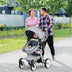 Folding Aluminum Infant Reversible Stroller with Diaper Bag-Gray - Color: Gray - Minihomy