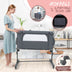 Portable Baby Bedside Bassinet with 5-level Adjustable Heights and Travel Bag-Gray - Color: Gray - Minihomy