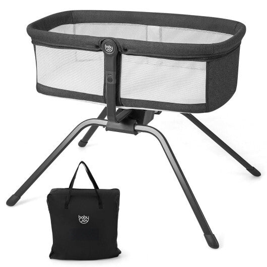 Portable Folding Bedside Sleeper with Mattress and Carry Bag-Gray & White - Color: Gray & White - Minihomy