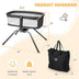 Portable Folding Bedside Sleeper with Mattress and Carry Bag-Gray & White - Color: Gray & White - Minihomy