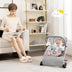 Foldable Baby Bouncer with Removable Fabric Cover and Toy Bar-Gray - Color: Gray - Minihomy