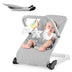 Foldable Baby Bouncer with Removable Fabric Cover and Toy Bar-Gray - Color: Gray - Minihomy