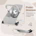 Foldable Baby Bouncer with Removable Fabric Cover and Toy Bar-Gray - Color: Gray - Minihomy