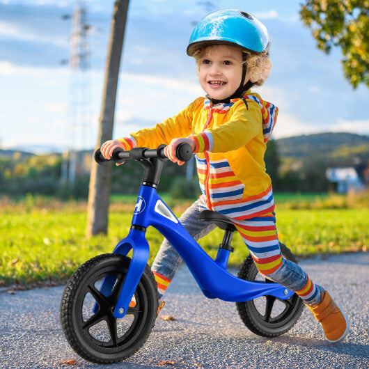 Kids Balance Bike with Rotatable Handlebar and Adjustable Seat Height-Blue - Color: Blue - Minihomy