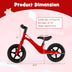 Kids Balance Bike with Rotatable Handlebar and Adjustable Seat Height-Red - Color: Red - Minihomy