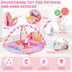 Baby Activity Play Piano Gym Mat with 5 Hanging Sensory Toys-Pink - Color: Pink - Minihomy