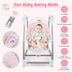 Baby Folding High Chair with 8 Adjustable Heights and 5 Recline Backrest-Pink - Color: Pink - Minihomy