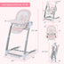 Baby Folding High Chair with 8 Adjustable Heights and 5 Recline Backrest-Pink - Color: Pink - Minihomy