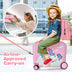 2 Pieces 18 Inch Ride-on Kids Luggage Set with Spinner Wheels-Pink - Color: Pink - Minihomy