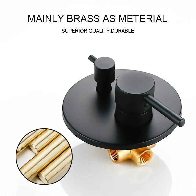 Brass Black Bathroom Shower Set - Minihomy