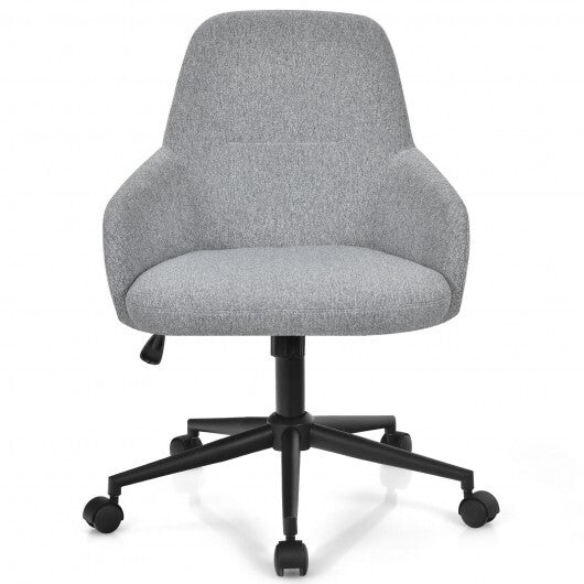 Fabric Home Office Chair with Rocking Backres-Gray - Color: Gray - Minihomy