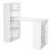 Computer Desk Writing Workstation Office with 6-Tier Storage Shelves-White - Color: White - Minihomy