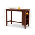 Counter Height Bar Table with 3-Tier Storage Shelves for Home Restaurant - Minihomy