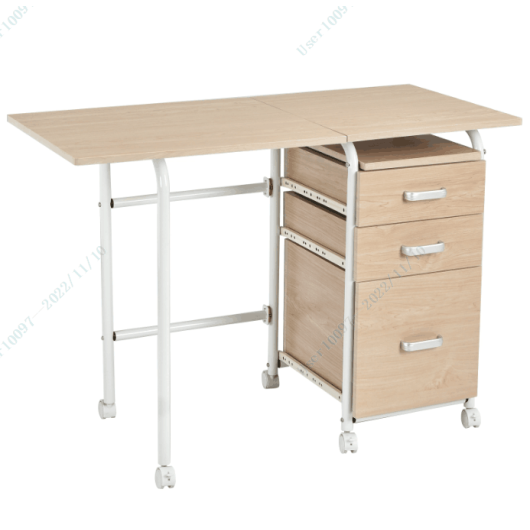 Folding Computer Laptop Desk Wheeled Home Office Furniture-Natural - Color: Natural - Minihomy