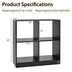 4-Cube Kids Bookcase with Open Shelves-Black - Color: Black - Minihomy