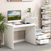 Computer Desk Home Office with Bookshelf and Drawers-White - Color: White - Minihomy