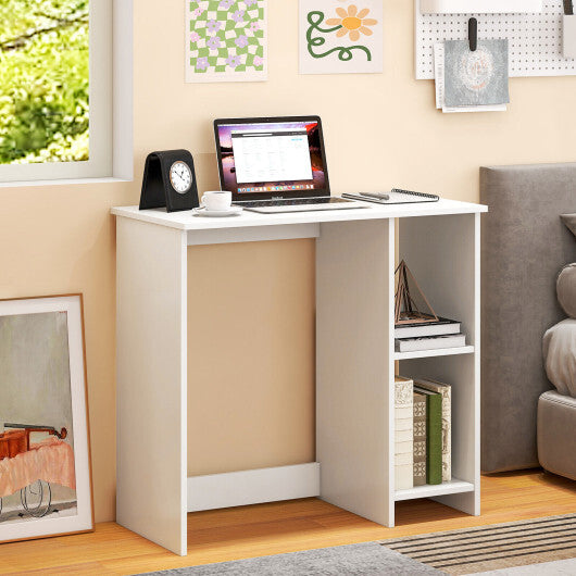 31.5 Inch  Modern Home Office Desk with 2 Compartments-White - Color: White - Minihomy