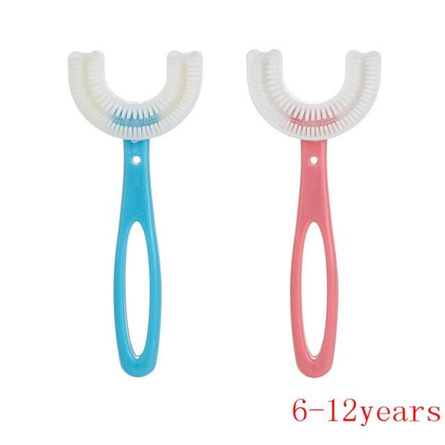 Children's U-shaped Food Grade Soft Rubber Toothbrush - Minihomy