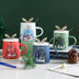 Drinkware Christmas Mugs  Ceramic Coffee Cups With Spoon - Minihomy