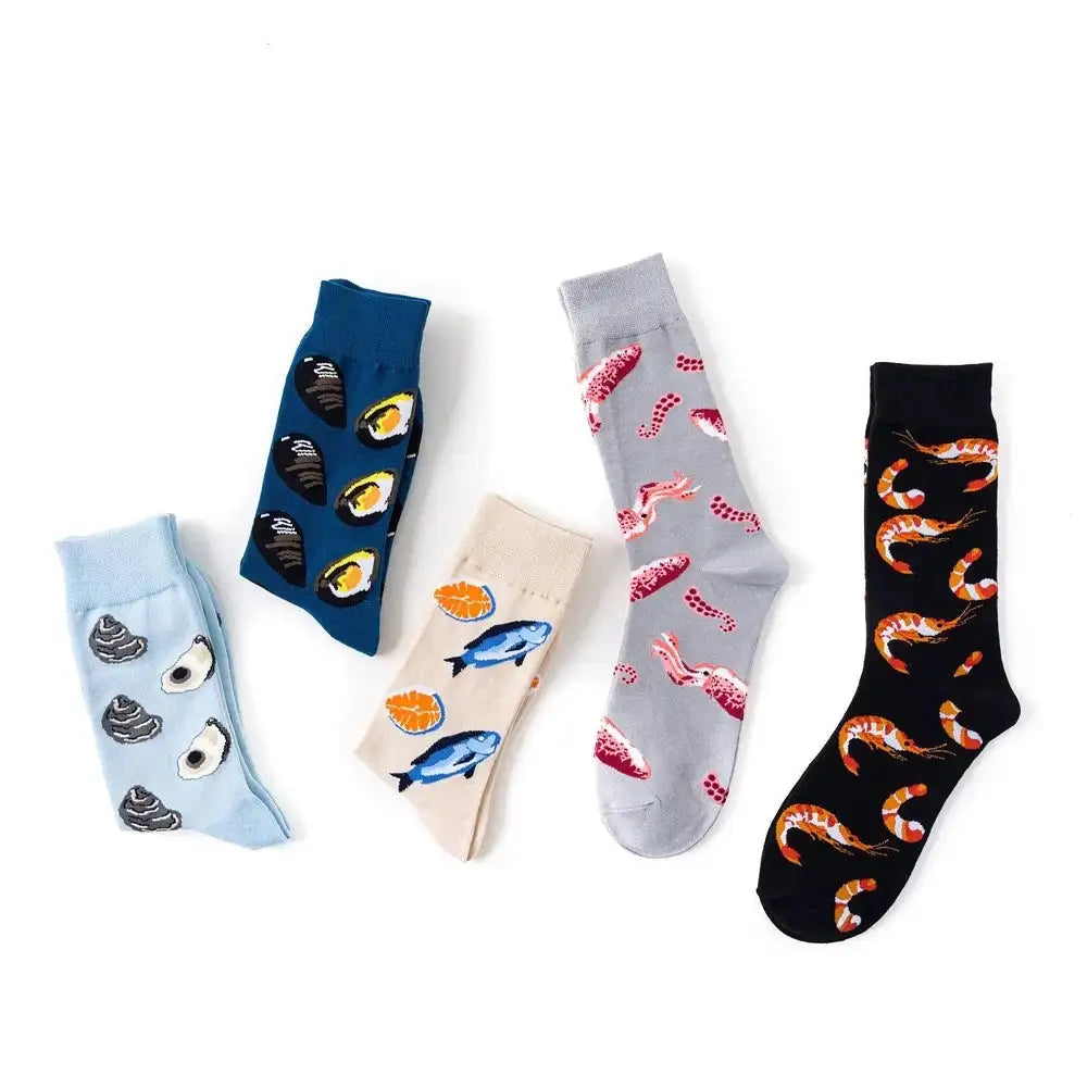 Food Seafood actic shrimp Squid Socks Women - Minihomy