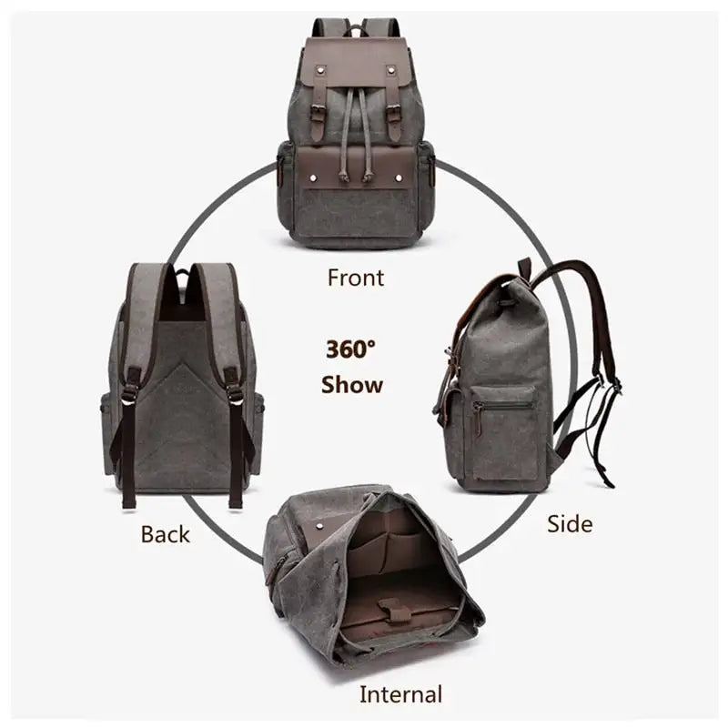 Men's Canvas Casual Backpack Laptop Bag - Minihomy