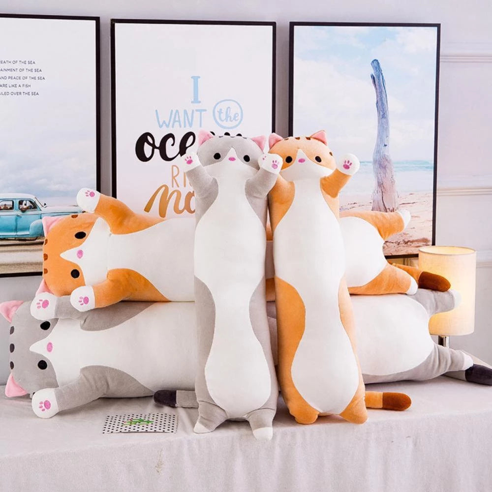 Plush Cat Doll Long Pillow - Minihomy