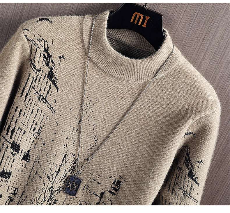 Autumn And Winter Round Neck Long Sleeved Pullover Thick Sweater - Minihomy