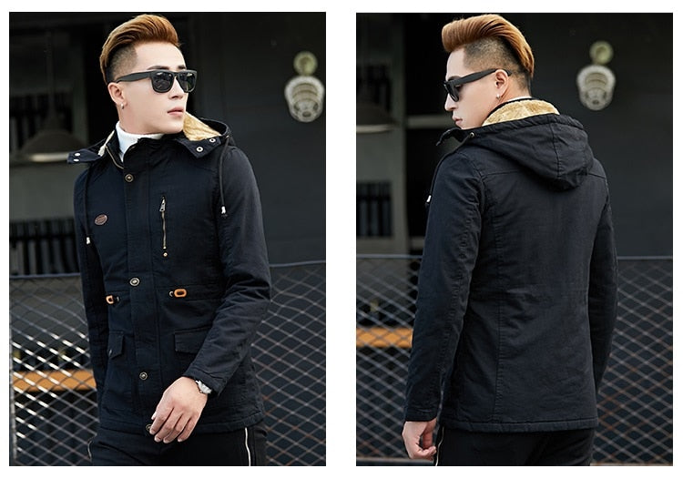 Men's Casual Jacket Mid-length Cotton Plus Size Military Uniform - Minihomy