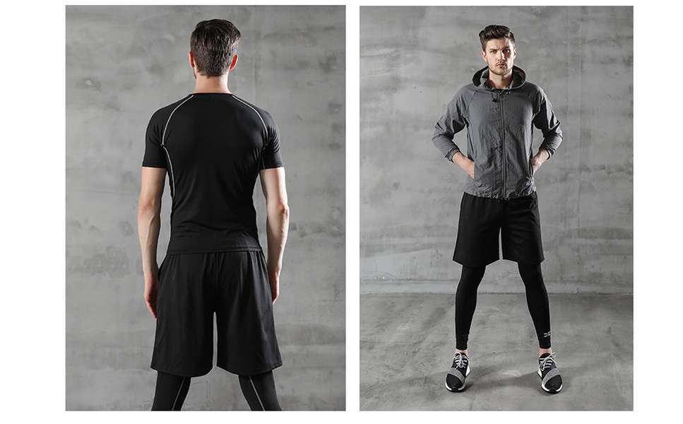 Men Sportswear Compression Sport Suits Quick Dry Running Clothes - Minihomy