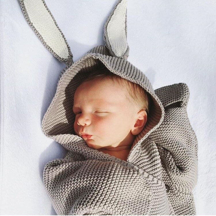 Baby Knitting Rabbit Sleeping Bags Hold Blanket - Minihomy