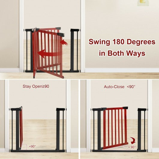 Extendable Safety Gate for Baby and Pet-Red - Color: Red - Minihomy