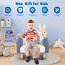 Kids Rocking Chair Children Velvet Upholstered Sofa with Solid Wood Legs-Blue - Color: Blue - Minihomy