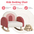 Kids Rocking Chair Children Velvet Upholstered Sofa with Solid Wood Legs-Red - Color: Red - Minihomy