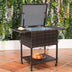 108 Qt Outdoor Portable Rattan Cooler Cart Trolley - Minihomy