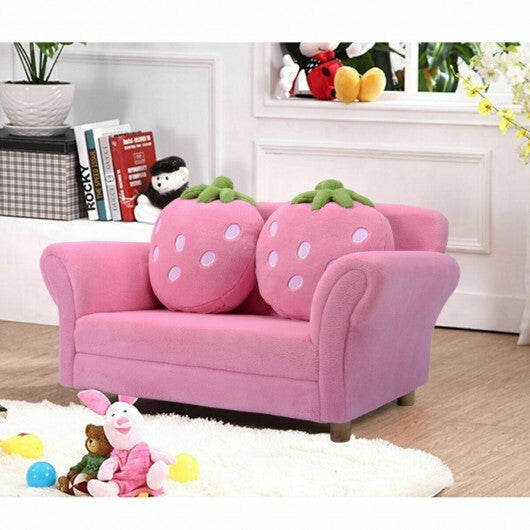 BL/PI Kids Strawberry Armrest Chair Sofa - Minihomy