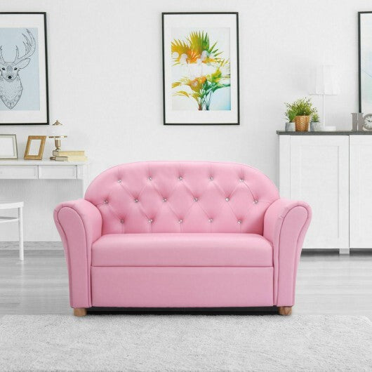 Kids Princess Armrest Chair Lounge Couch - Color: Pink - Minihomy