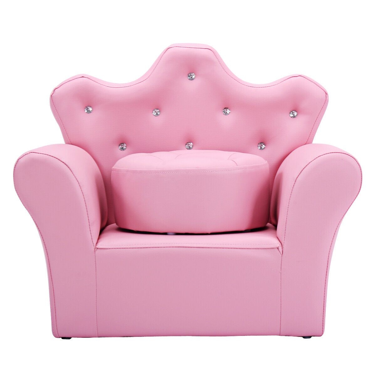 Pink Kids Sofa Armrest Couch with Ottoman - Minihomy