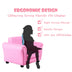 Kids Single Armrest Couch Sofa with Ottoman - Color: Pink - Minihomy