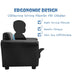 Black Kids Single Armrest Couch Sofa with Ottoman - Color: Black - Minihomy