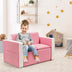 Multi-functional Kids Sofa Table Chair Set-Pink - Color: Pink - Minihomy