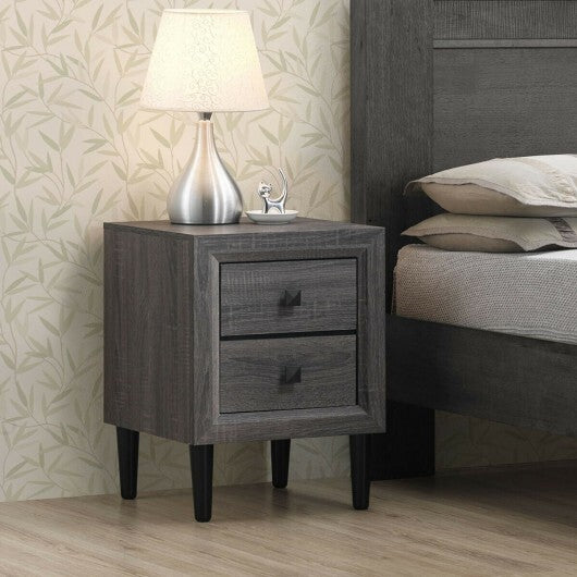 2PCS Nightstand W/2 Drawer Multipurpose - Minihomy