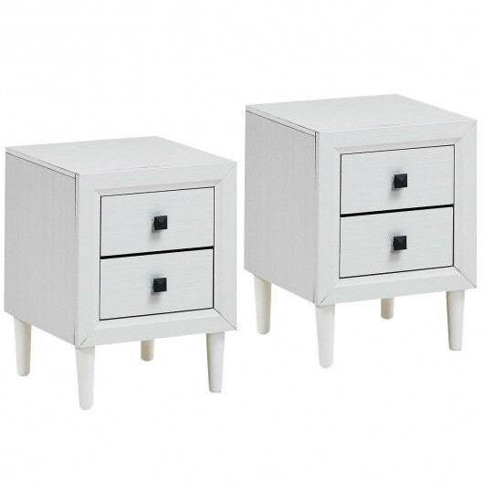 2PCS Nightstand W/2 Drawer Multipurpose - Minihomy